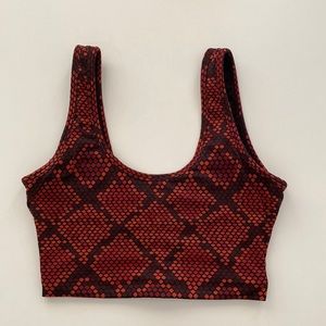 S Red Snakeskin Balance Athletica Top